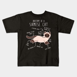 Siamese Cat Anatomy Kids T-Shirt